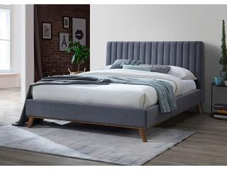 4ft6 Double Albany Dark Grey Soft Velvet Fabric Upholstered Bed Frame